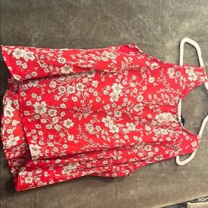 Floral Red Sleeveless Top